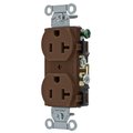 Bryant Straight Blade Devices, Receptacles, Duplex, 20A 125V, 2- Pole 3-Wire Grounding, 5-20R, Brown CBRS20